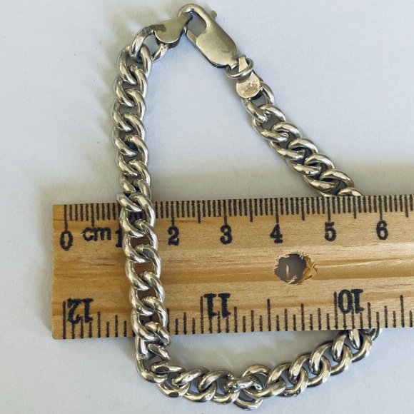 Unisex handmade 7mm chain bracelet 925 silver - Picture 4 of 6